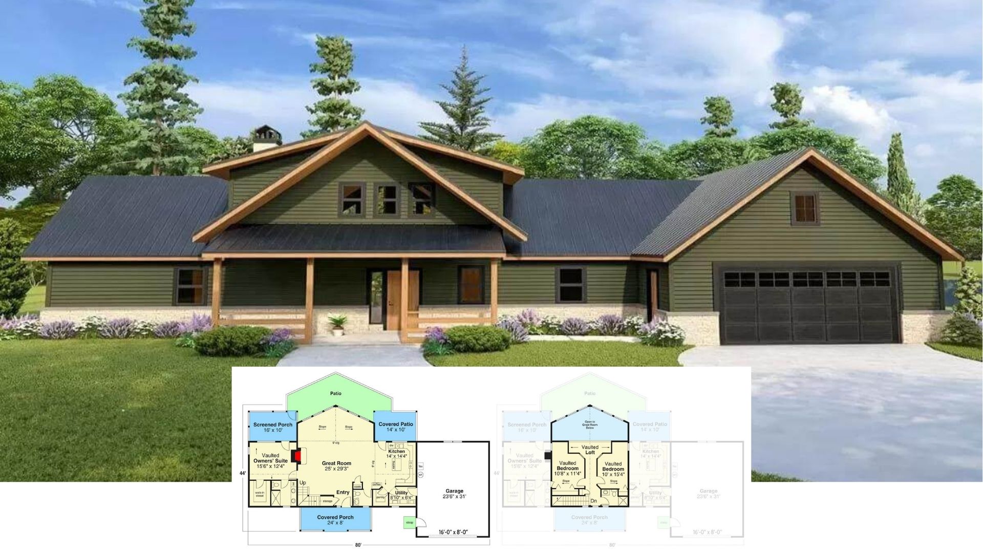 Step Inside This 2,520-Sq.-Ft., 3-Bedroom Modern Craftsman with a Vaulted Great Room and Wraparound Porch (Floor Plan)