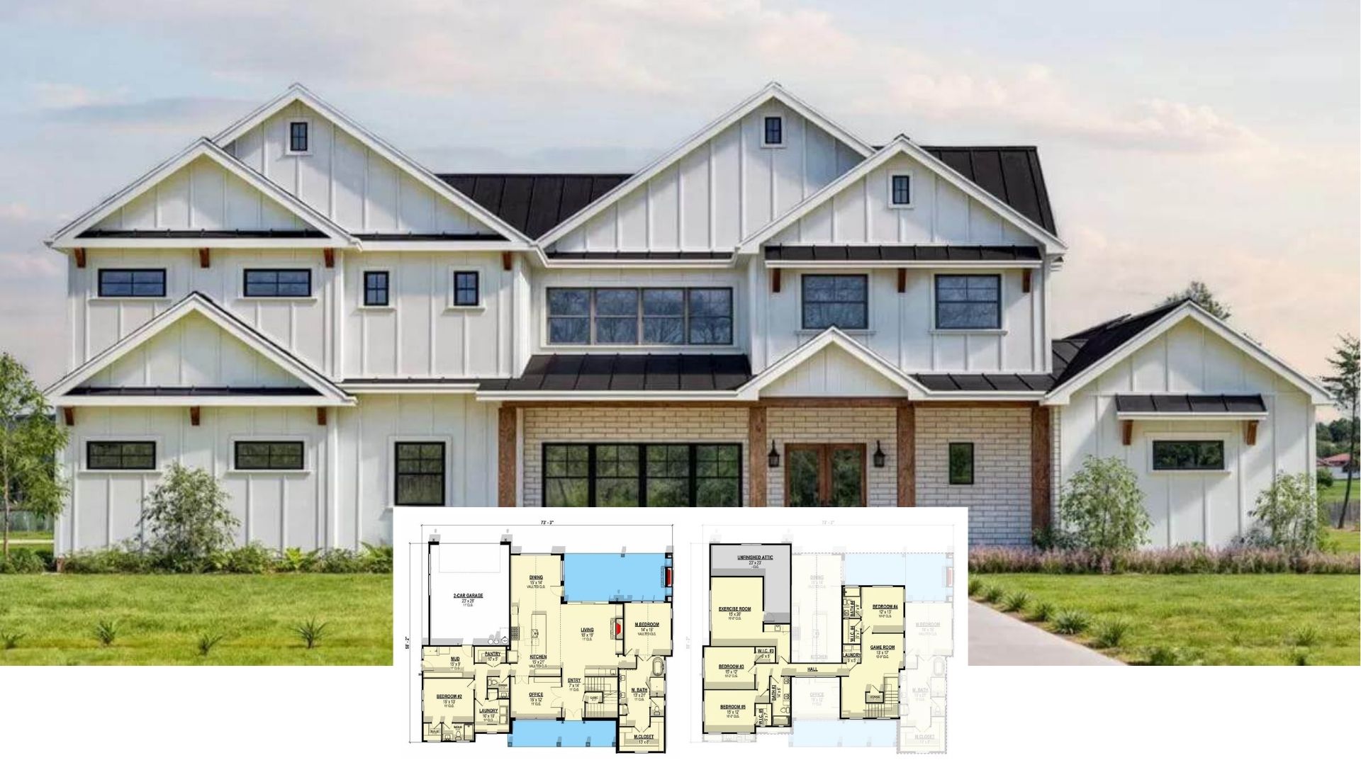 Step Inside This 3,450-Sq.-Ft. Modern Farmhouse with Dramatic Gables and Bold Black Metal Roof (Floor Plan)