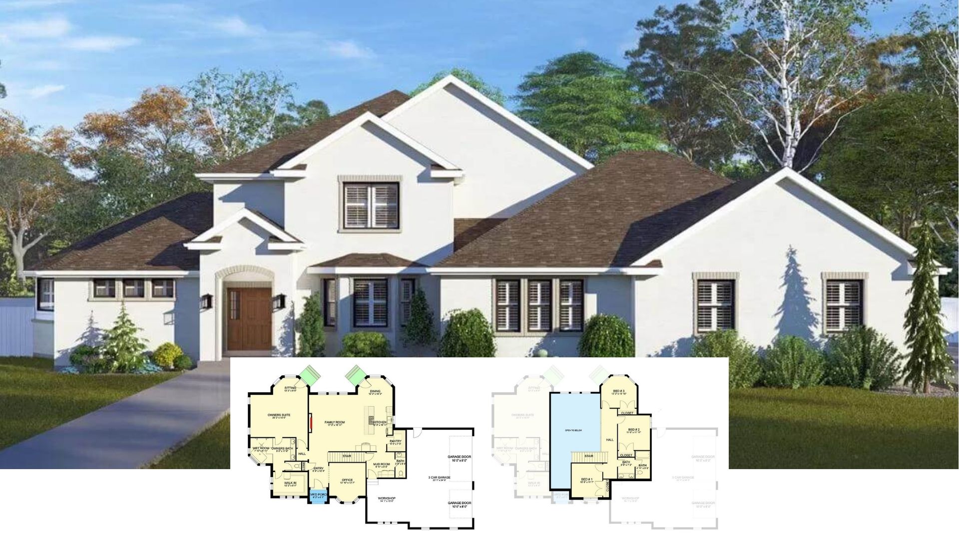 Step Inside This Elegant 5-Bedroom Colonial Revival with Soaring Ceilings and a Triple Garage (Floor Plan)