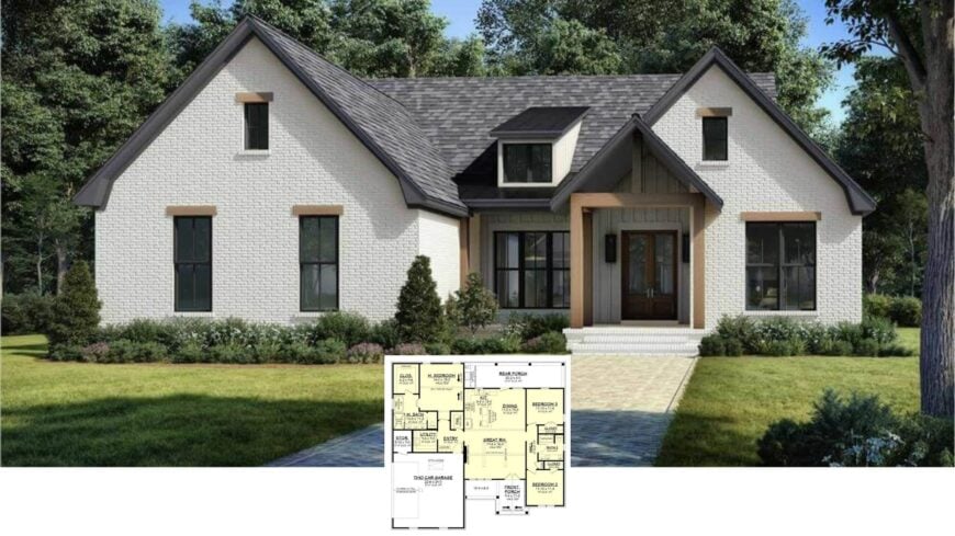Step Inside This 3-Bedroom, 2,280 Sq. Ft. Craftsman Home with Dramatic Gables and Vaulted Ceilings (Floor Plan)
