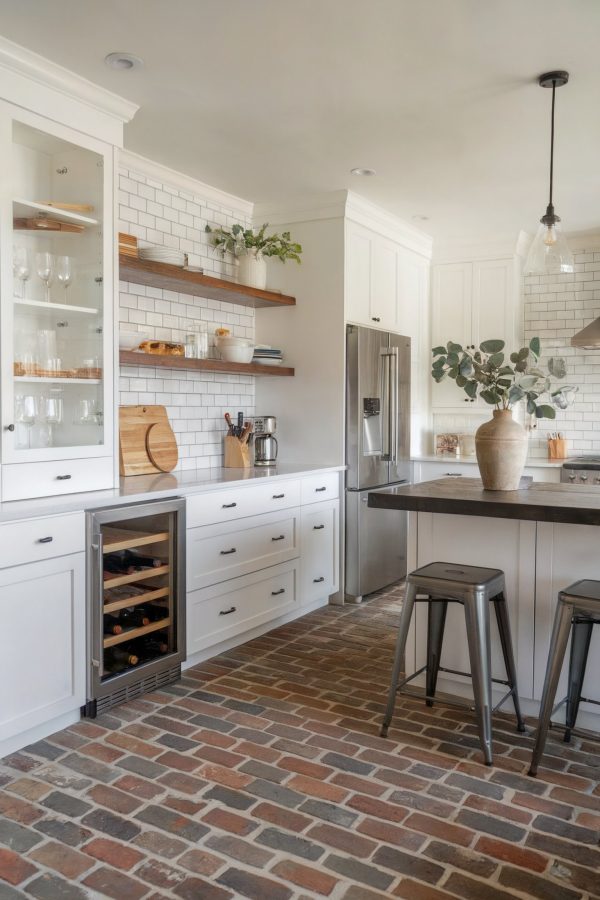 Do Kitchens Look Good with a Brick Floor? Really? You Be the Judge ...