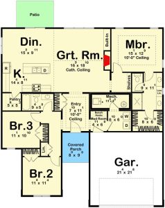 Modern Farmhouse Style 3-Bedroom Ranch with Open Concept Design (Floor ...