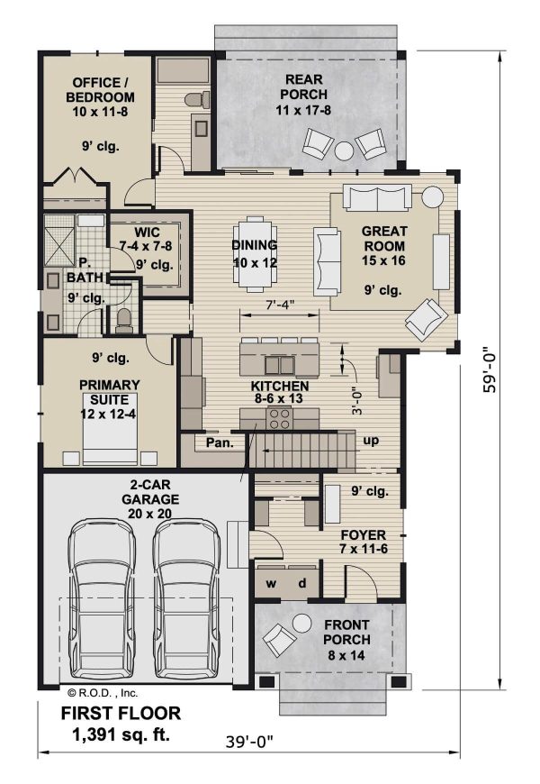 Craftsman Style 4-Bedroom Brentwood Home with Loft and Double Garage ...