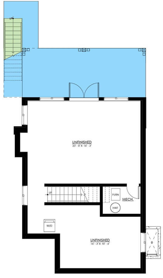 Optional walkout basement