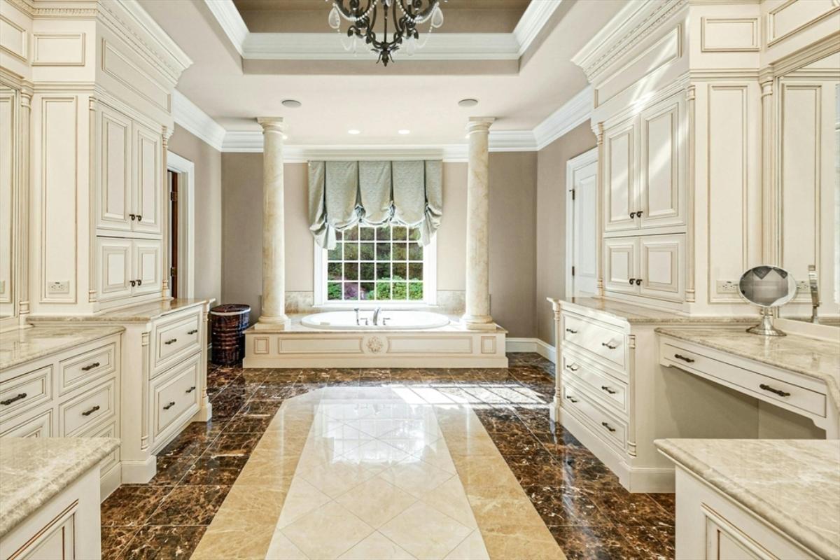 Bathroom with a soaking tub.