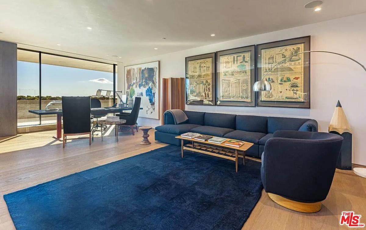 Home office with a living space.