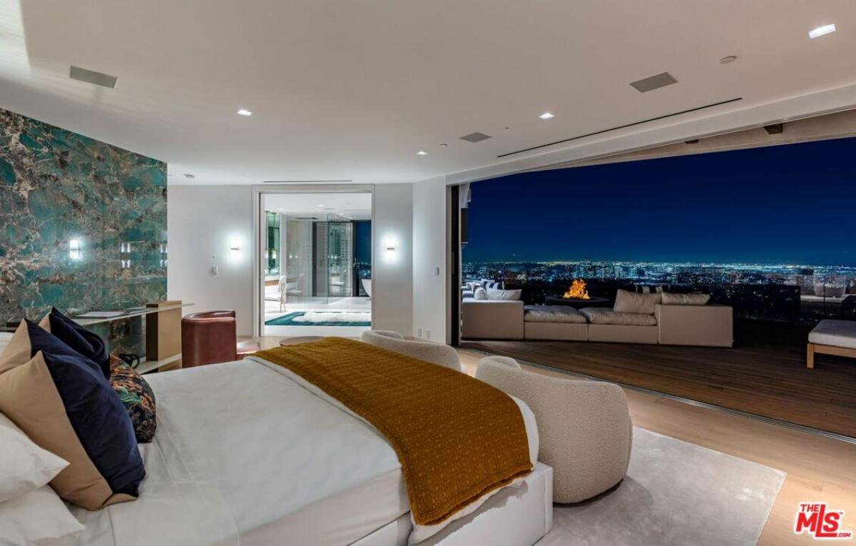 Bedroom with city views.