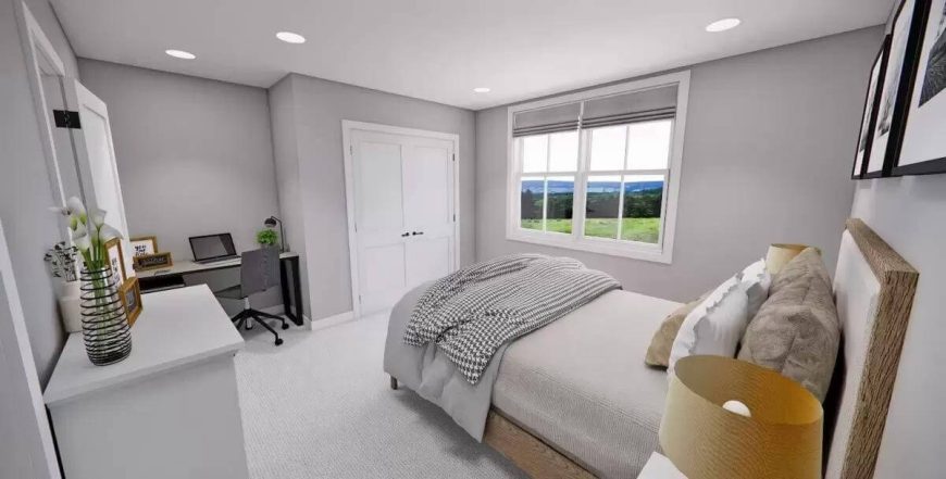4-Bedroom Modern Farmhouse with Future Bonus Space and a Loft (Floor ...
