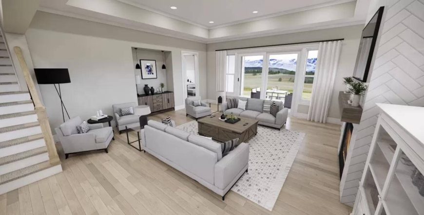 Farmhouse Style 4-Bedroom Home with Front Porch and Loft (Floor Plan ...