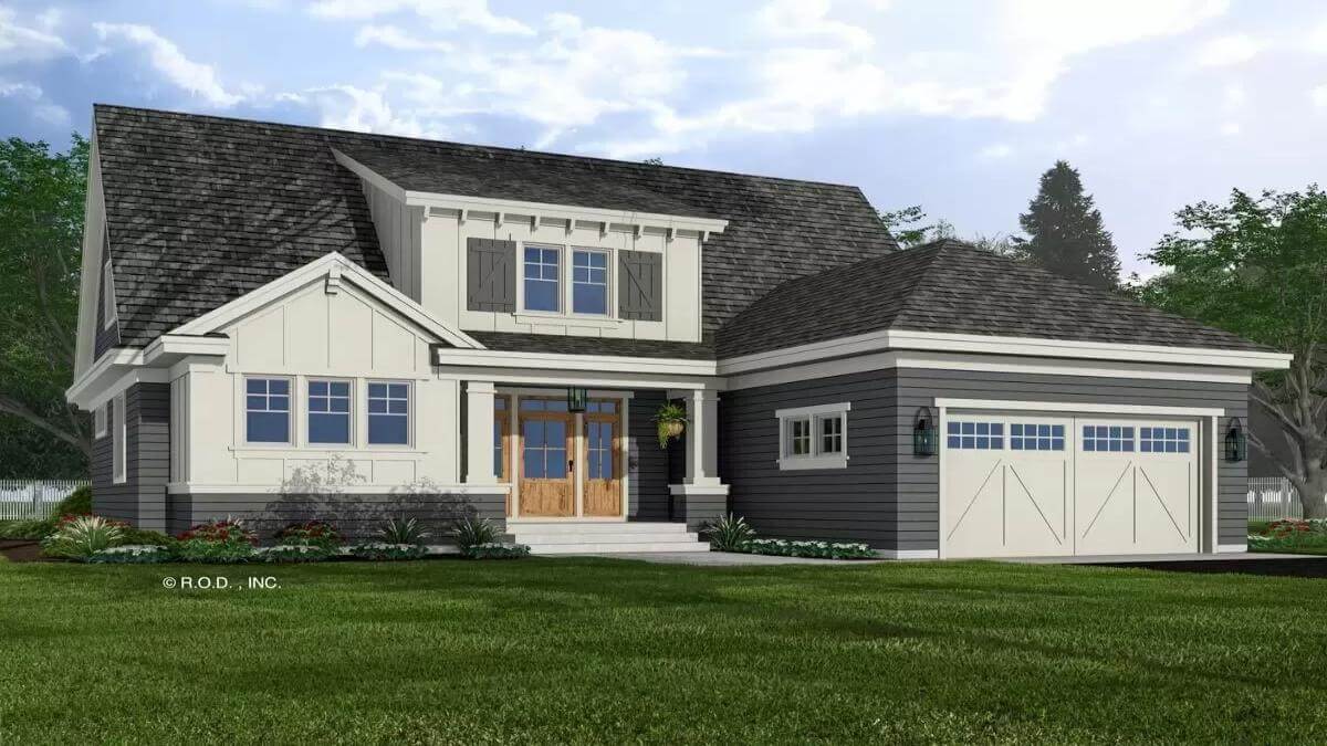 3-Bedroom Traditional Home with Loft and Open-Concept Living (Floor Plan)