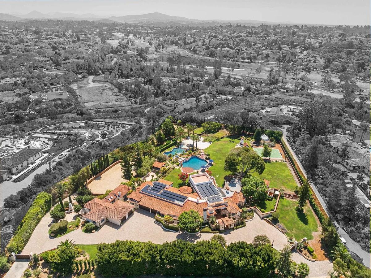 Aerial view of the property.