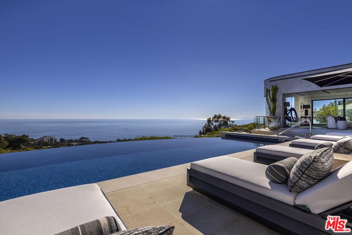 Pool with an ocean view.
