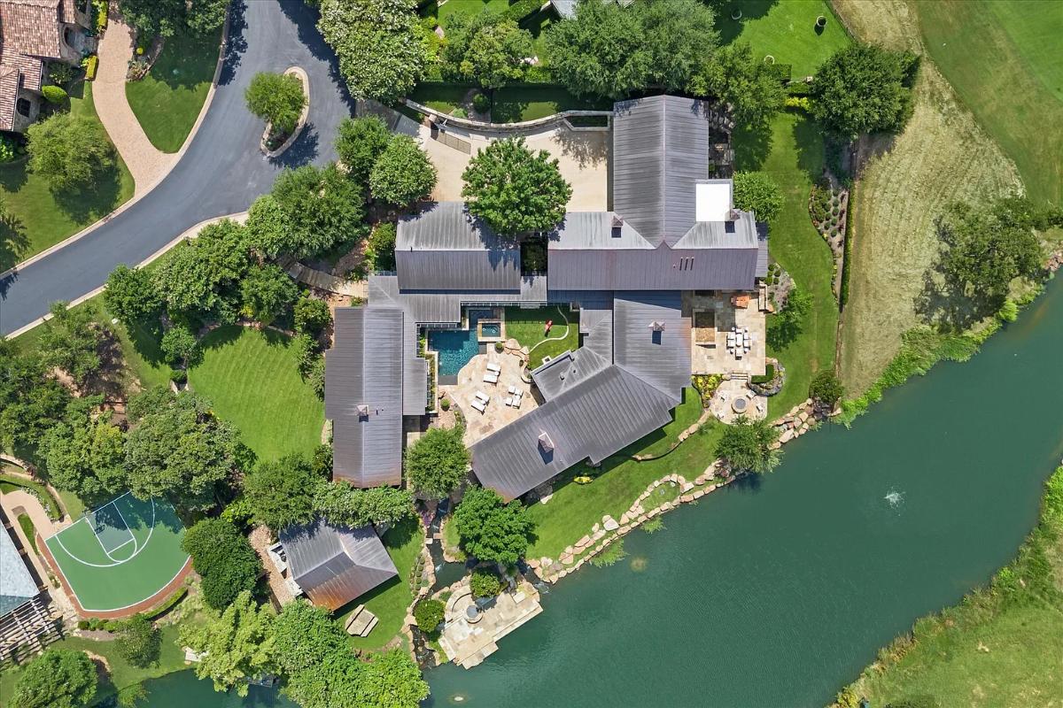 Aerial top view of the property.