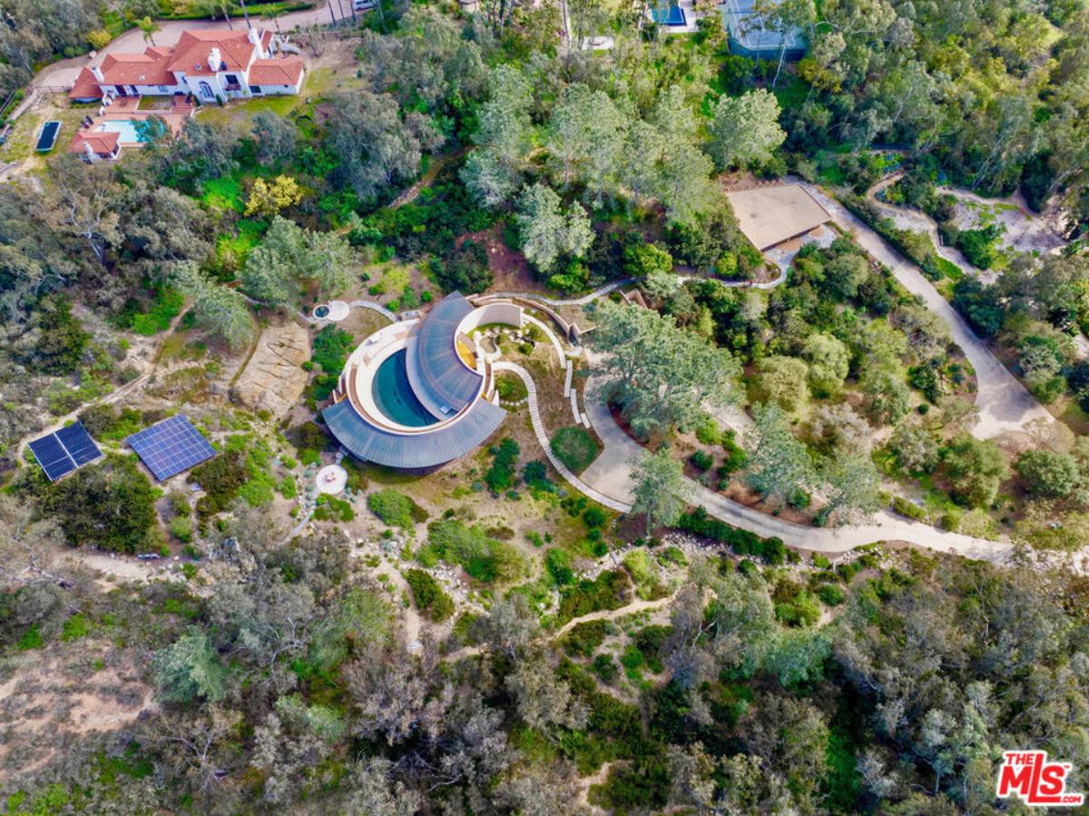 Aerial view of the property.