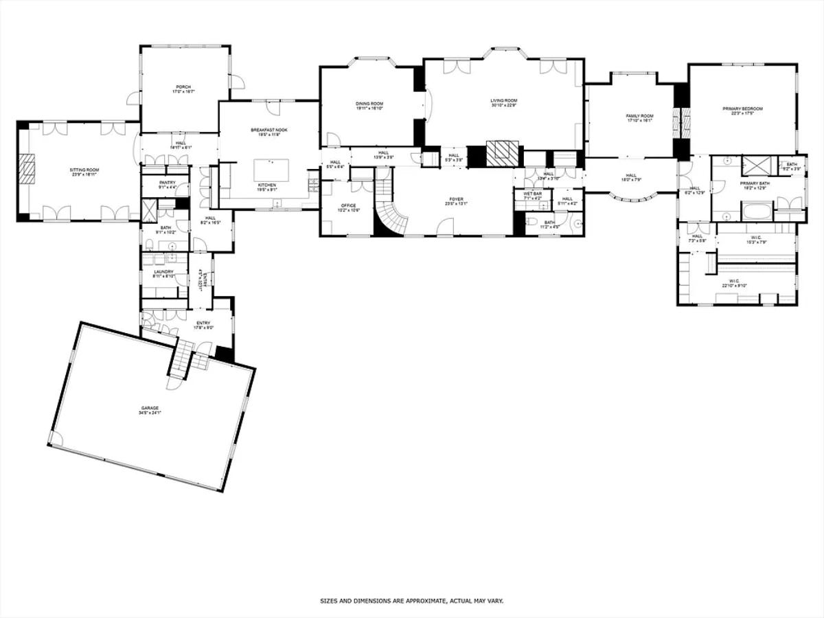 Floor plan of the mansion.