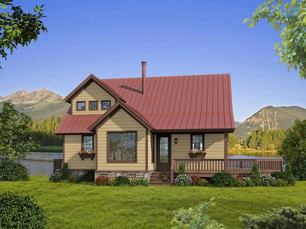 3-Bedroom Cottage Style Home with Balcony Loft and Lower Level Expansion (Floor Plan)