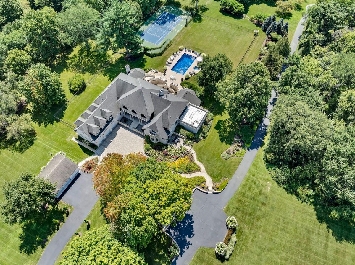 Aerial view of the property.