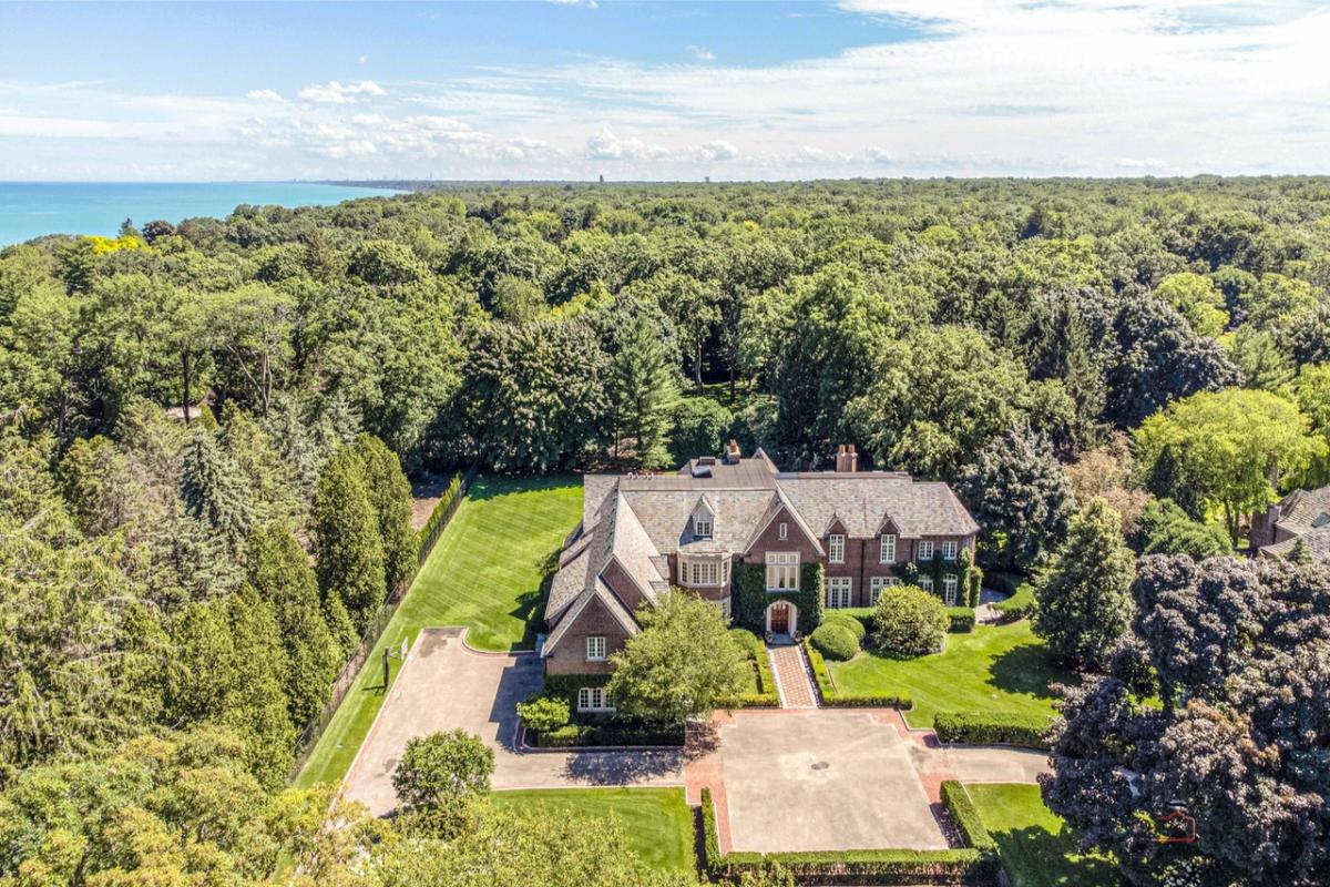 Aerial view of the property.
