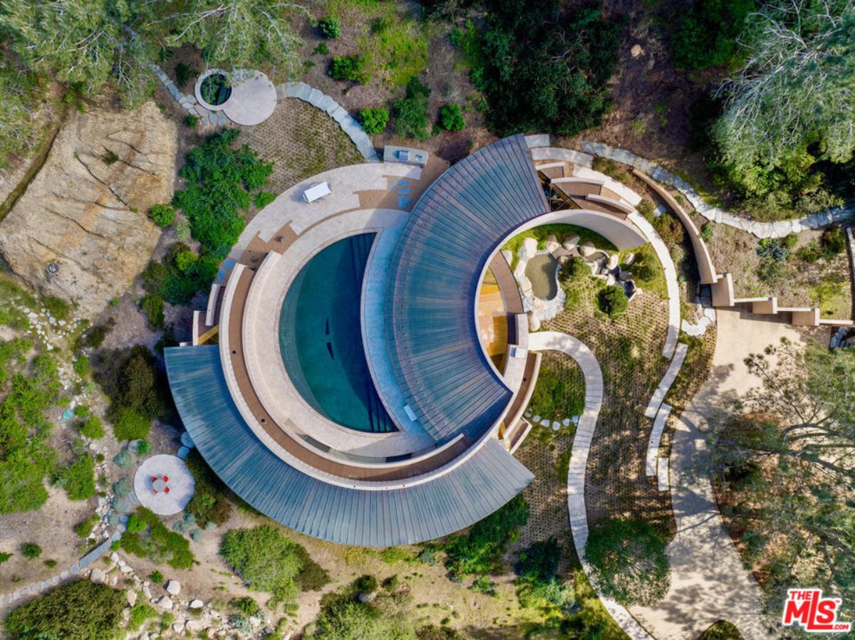 Aerial top view of the property.
