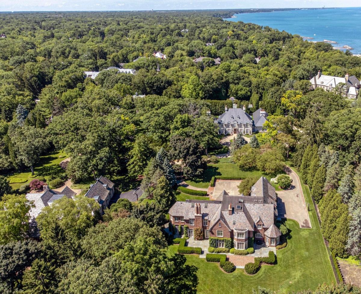 Aerial view of the mansion.