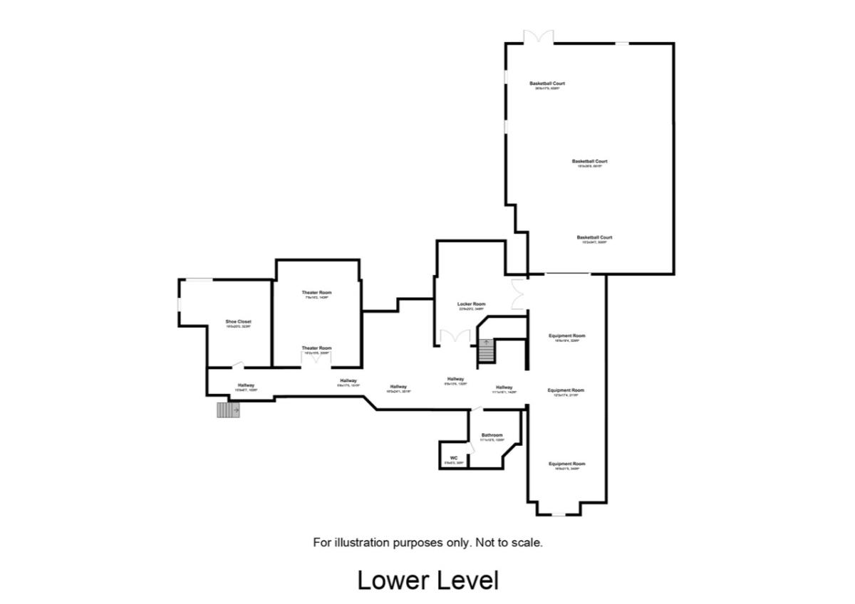 Floor plan of the mansion - Lower level