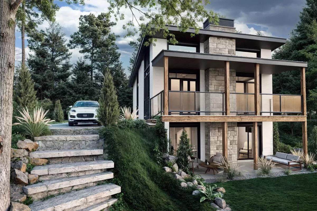 Modern 3-Bedroom Mountain Home with Open Living Area and Walkout Basement (Floor Plan)