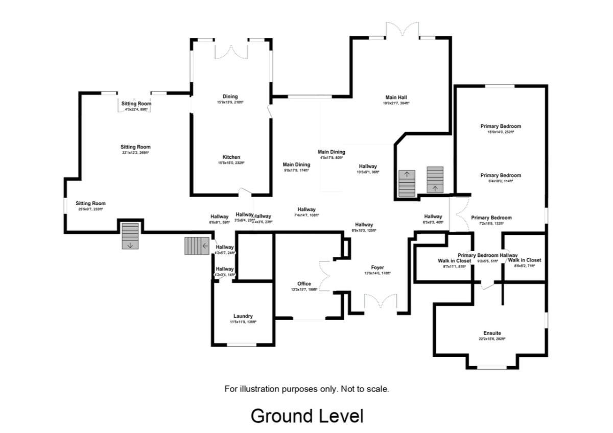 Floor plan of the mansion - Ground level