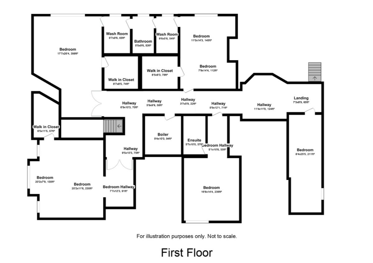 Floor plan of the mansion - First floor