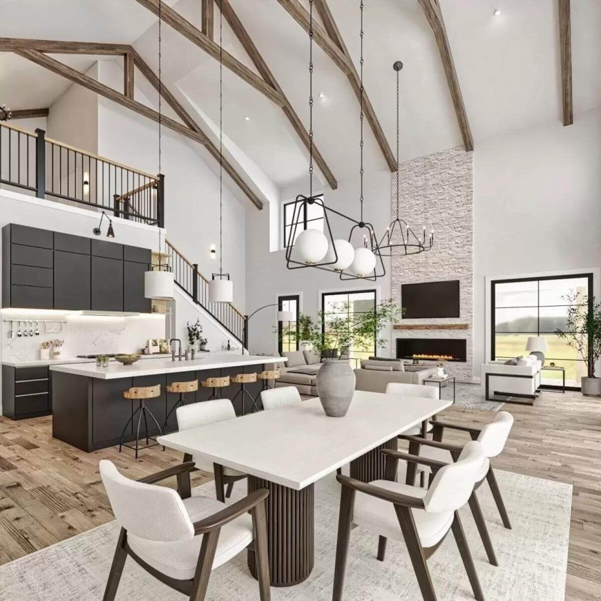 Modern Farmhouse Style 4-Bedroom Barndominium with Loft, Bonus Room ...