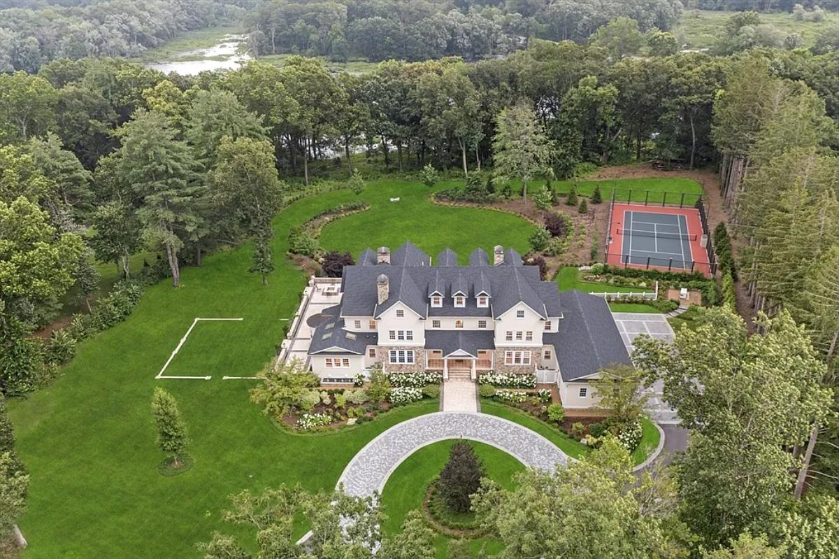 Aerial view of the property.