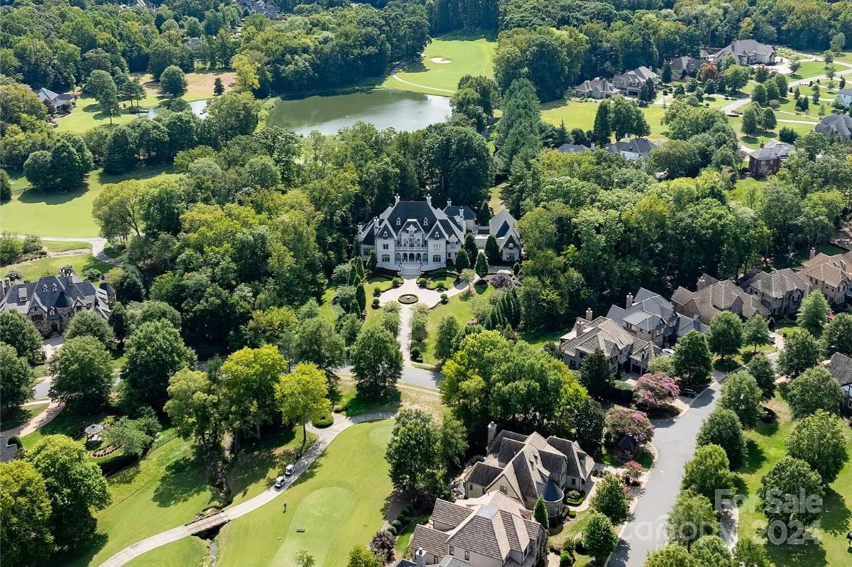 Aerial view of the mansion.