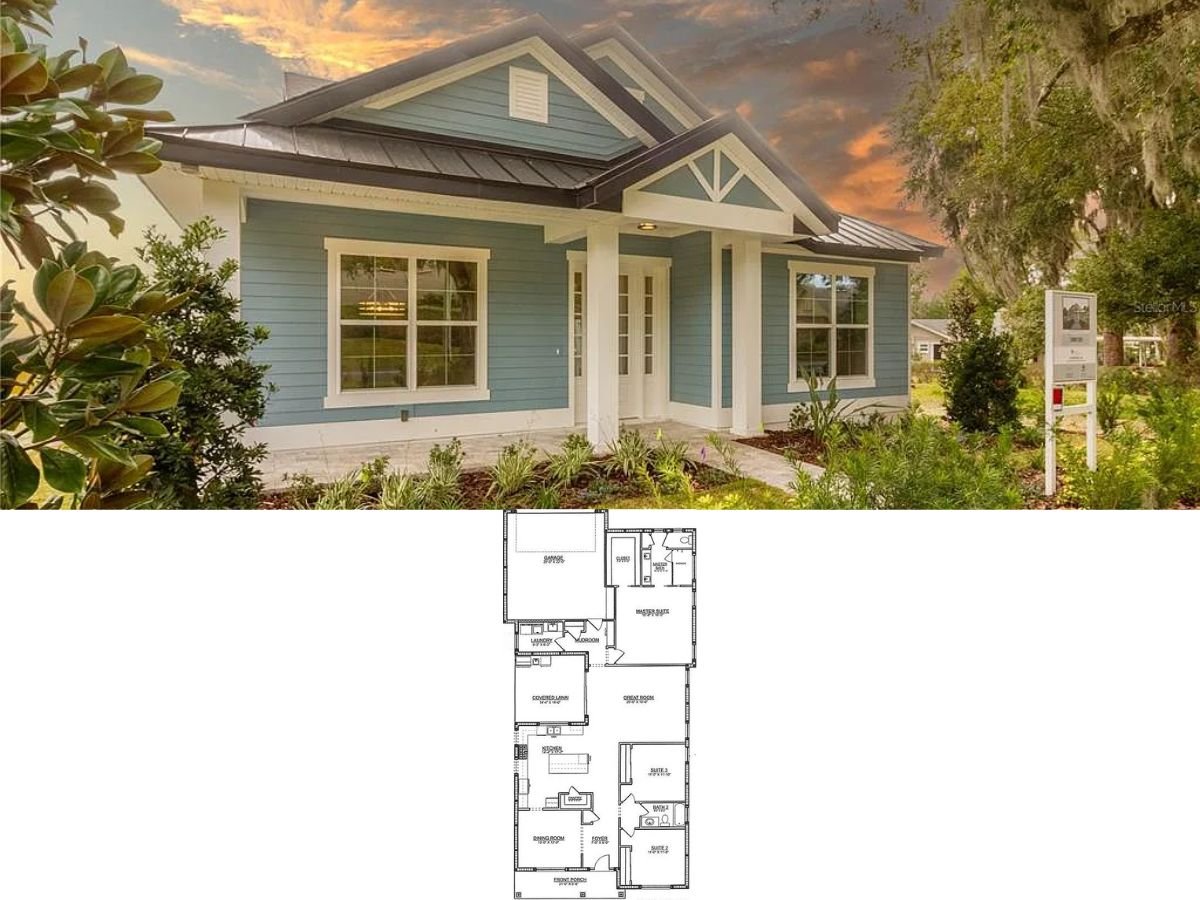 3-Bedroom Cottage Style Single Family Home (2,060 Sq. Ft. Floor Plan )