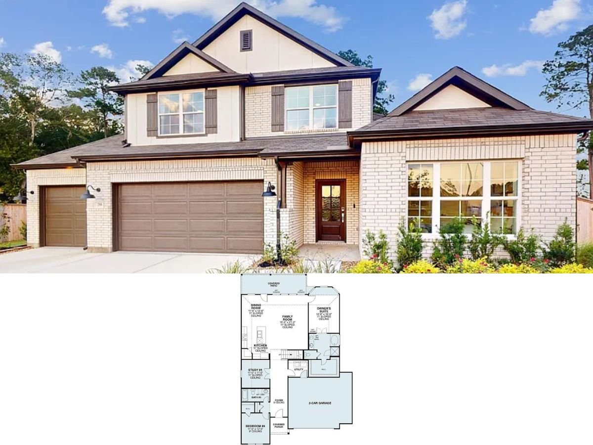 4-Bedroom Traditional Style Single Family Home (2,486 Sq. Ft. Floor Plan)