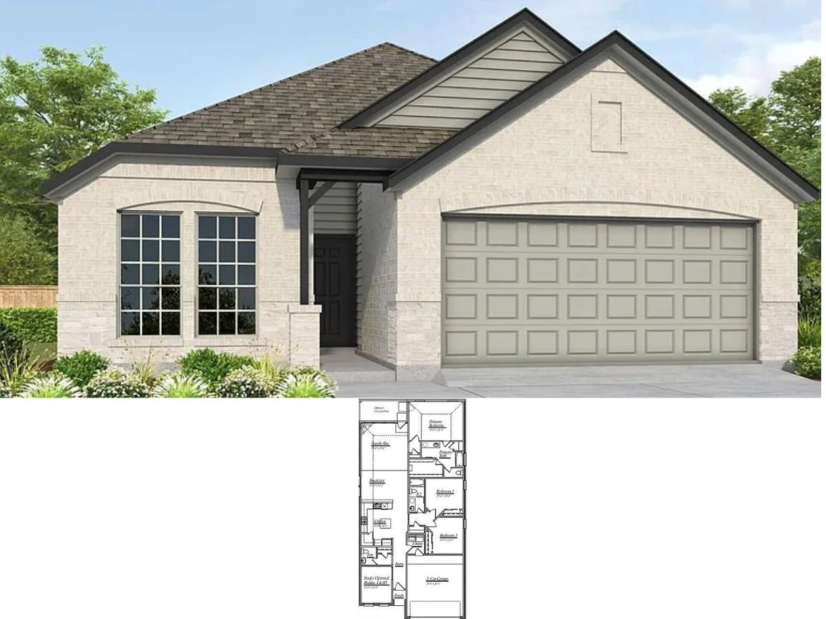 4-Bedroom Traditional Style Single Family Home (2,785 Sq. Ft. Floor Plan)