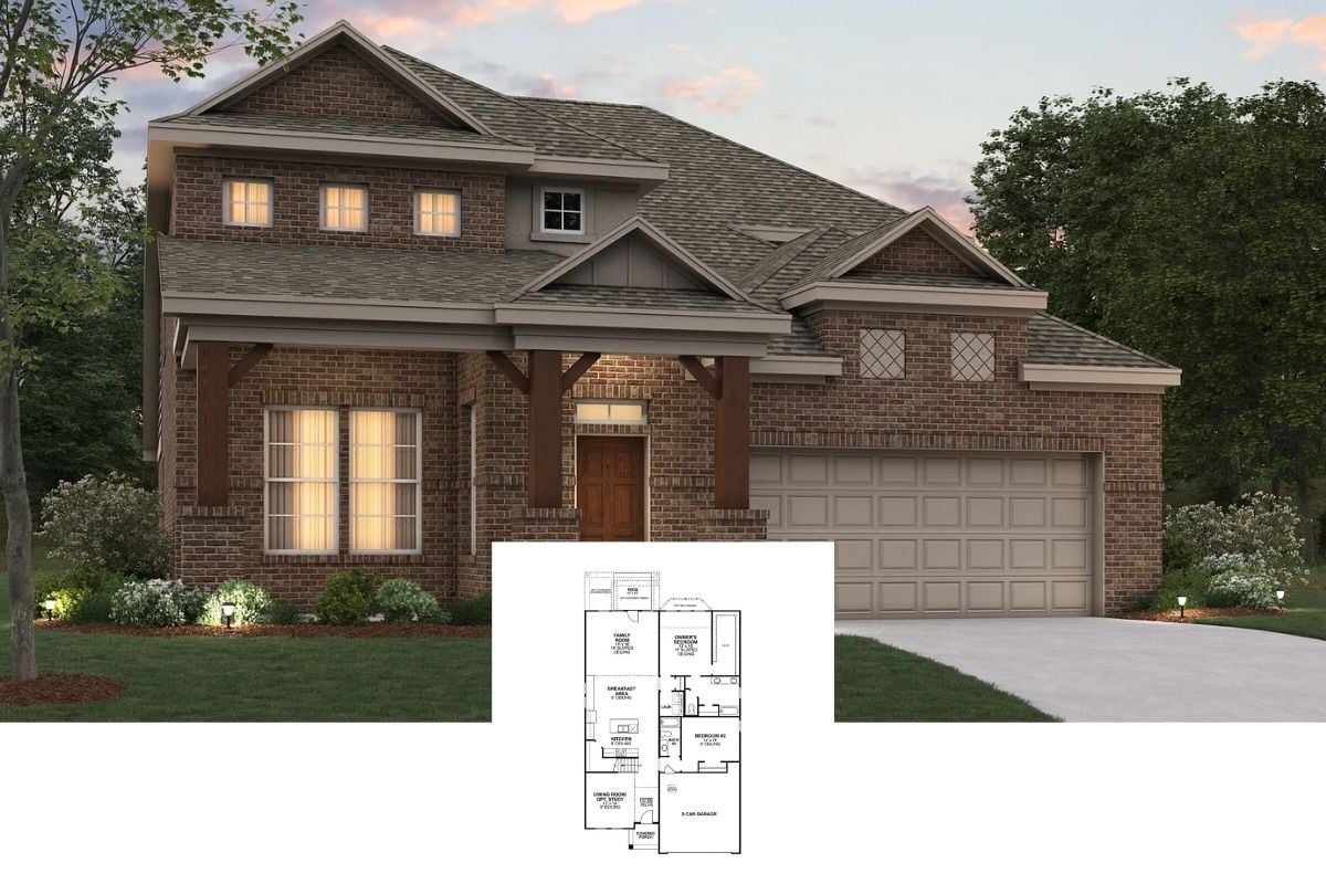 4-Bedroom Home with Covered Porch and Two-Car Garage (2,820 Sq. Ft. Floor Plan)