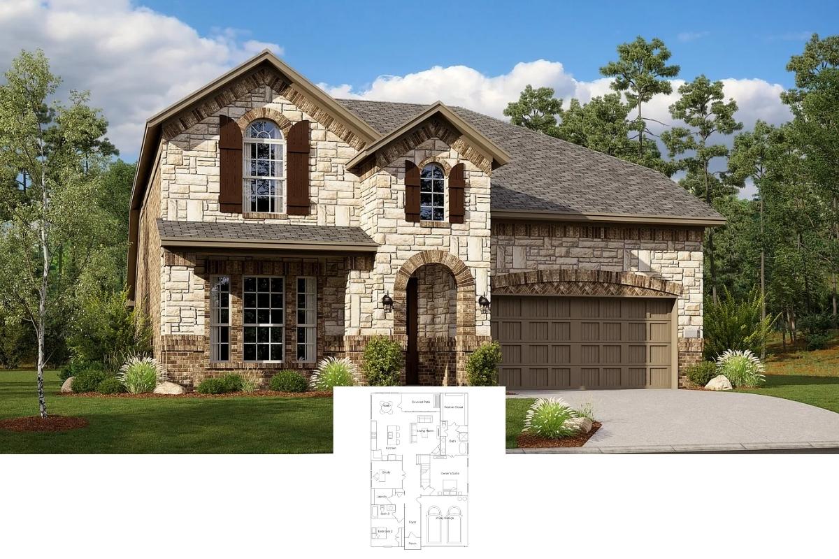 4-Bedroom Home with Back Patio and Two Bay Garage (3,078 Sq. Ft. Floor Plan)