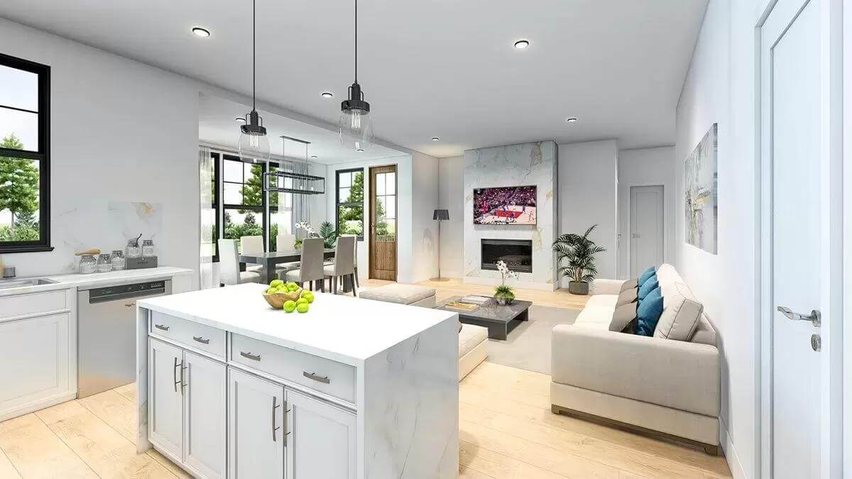 Kitchen and Living Room