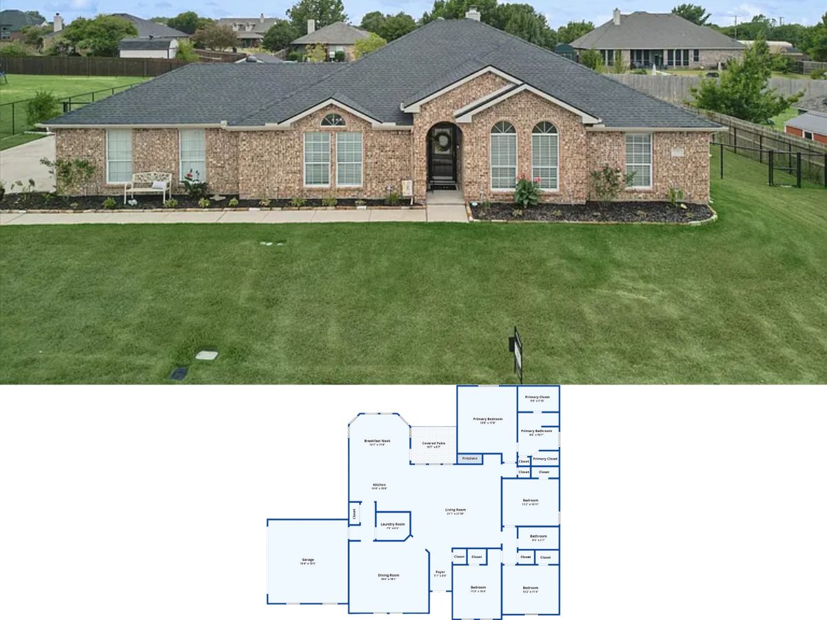 4-Bedroom Ranch Style Single Family Home (2,352 Sq. Ft. Floor Plan)