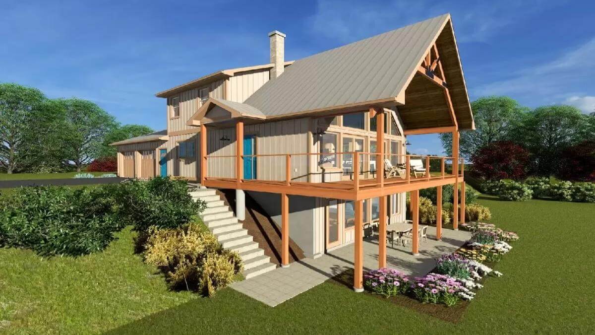 Rustic 3-Bedroom Mountain Home with Double Garage and Lower Level Expansion (Floor Plan)