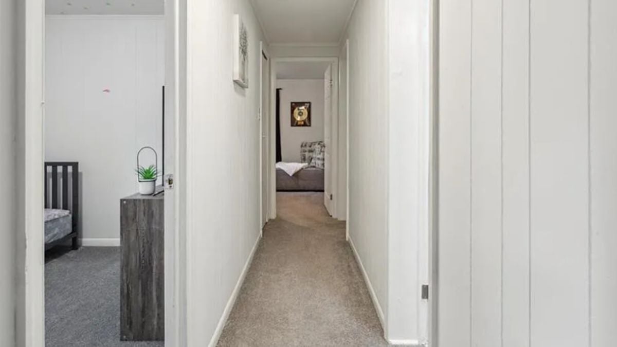A narrow hallway.