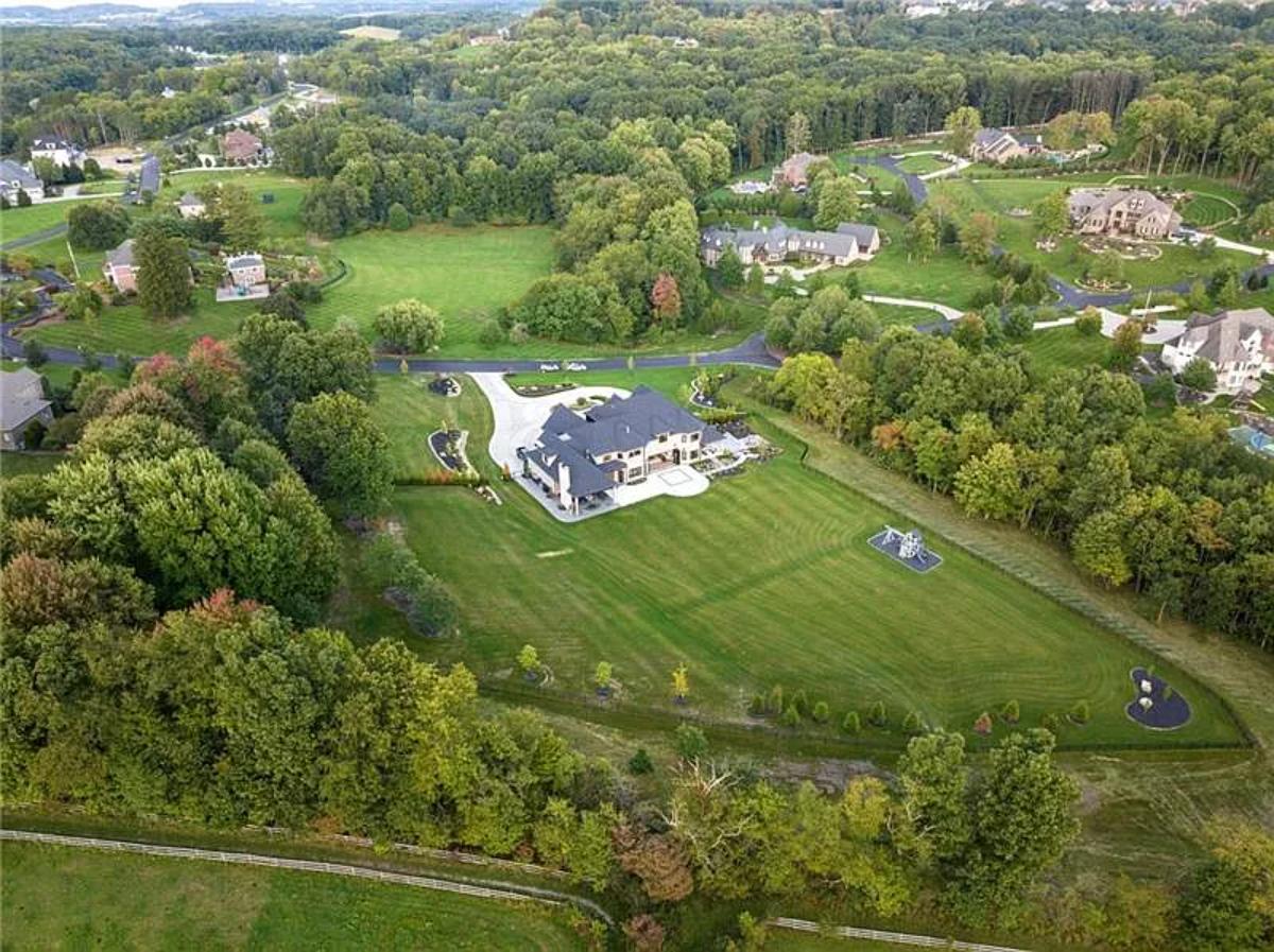 Aerial view of the property.