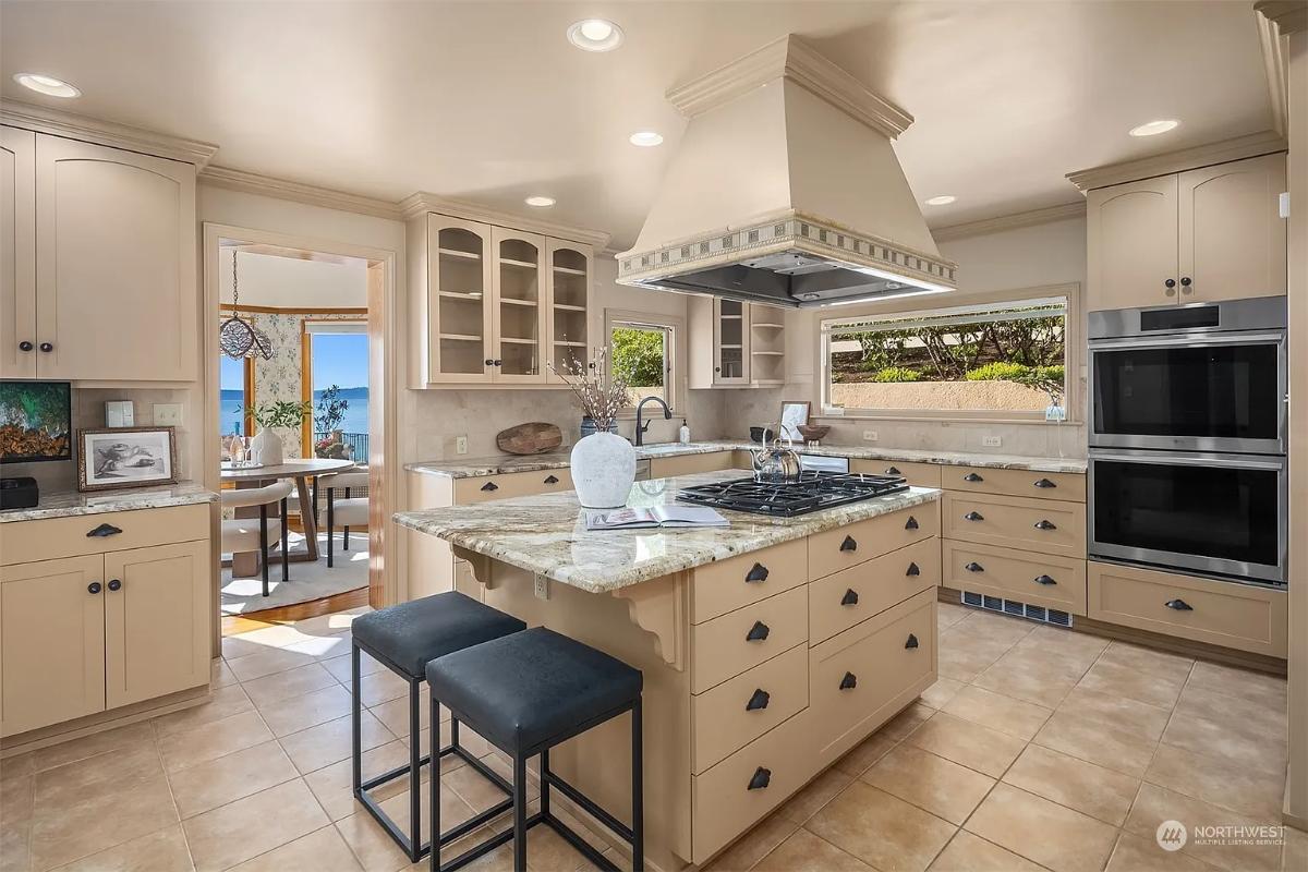 Kitchen with custom cabinetry.