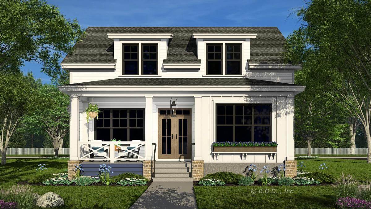 The Winsted 3-Bedroom Modern Farmhouse with Jack & Jill Bath and Front Porch (Floor Plan)