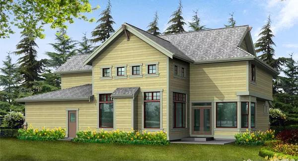 Rear rendering of the Hazelwood 3-bedroom farmhouse.
