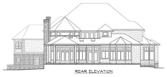 Rear elevation sketch of the 4-bedroom traditional style Kaslo home.