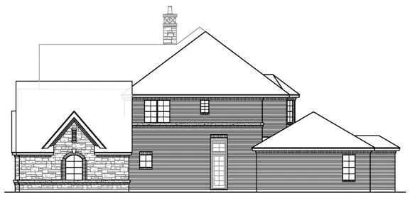 Right elevation sketch of the 5-bedroom Tottenham traditional home.