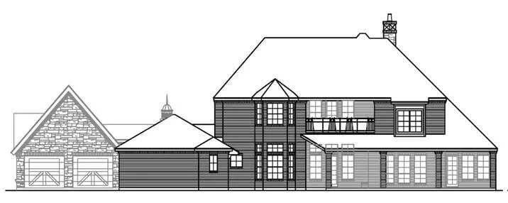 Rear elevation sketch of the 5-bedroom Tottenham traditional home.
