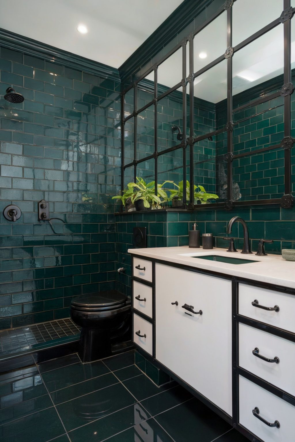 Can a Bold Dark Green Bathroom Look Fabulous? You Be the Judge - Here ...