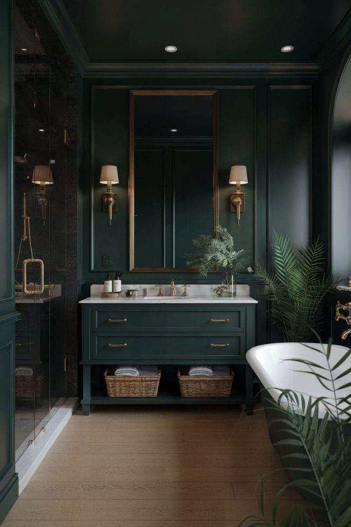Can a Bold Dark Green Bathroom Look Fabulous? You Be the Judge - Here ...