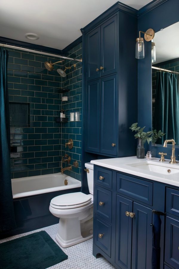 Can a Bold Dark Green Bathroom Look Fabulous? You Be the Judge - Here ...